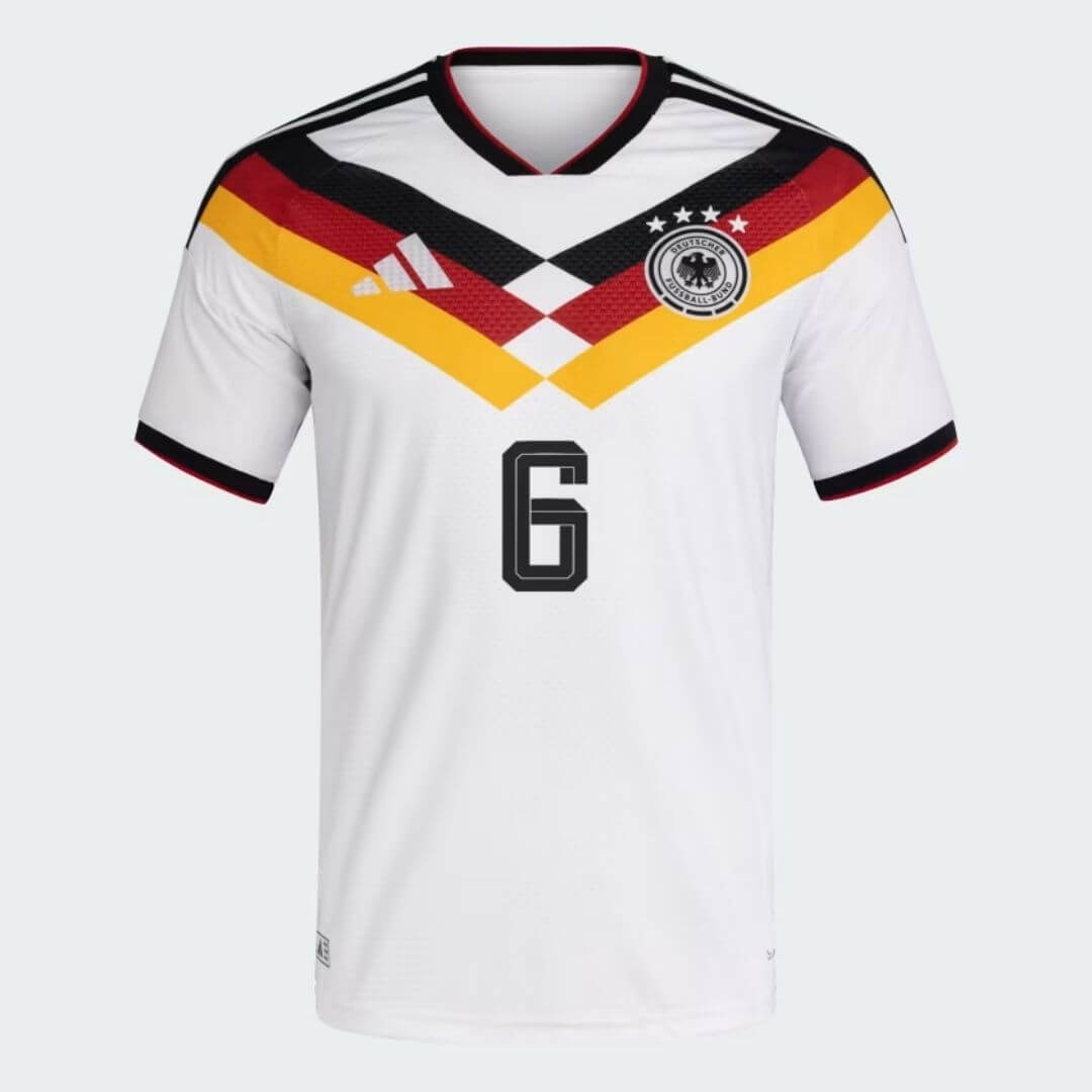 Maillot domicile de football KIMMICH n°6, version joueur Allemagne, Coupe du Monde 2026