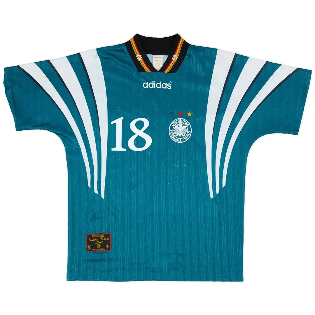 Retro KLINSMANN #18 Germany Away Football Jersey Euro Cup 1996