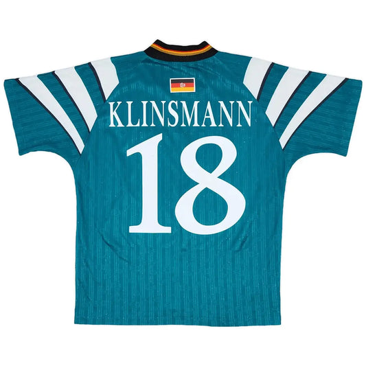 Retro KLINSMANN #18 Germany Away Football Jersey Euro Cup 1996