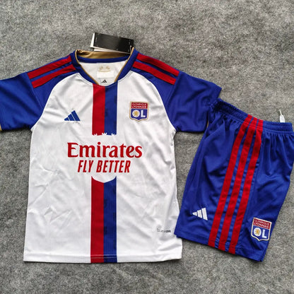 Kid's Olympique Lyonnais Home Soccer Kit - Jersey+Shorts 2026/27