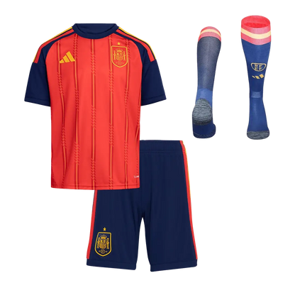 Spain Kid's 2026 Home Full Soccer Kit - Jersey+Shorts+Socks
