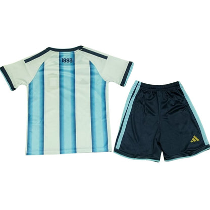 Conjunto de camiseta y pantalón corto de la selección argentina para niños, temporada 2025/26