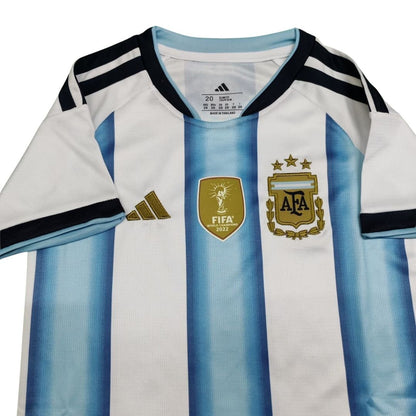 Conjunto de camiseta y pantalón corto de la selección argentina para niños, temporada 2025/26