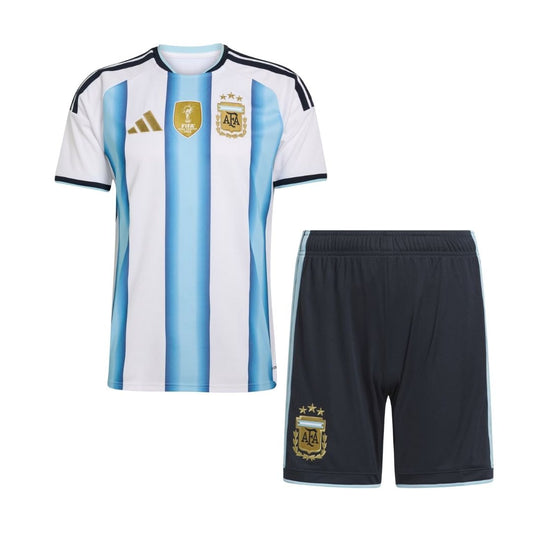 Conjunto de camiseta y pantalón corto de la selección argentina para niños, temporada 2025/26