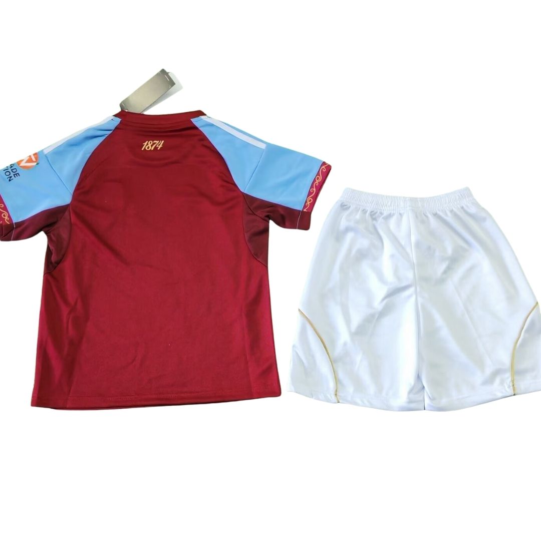 Equipación infantil del Aston Villa (camiseta + pantalón corto) 2025/26