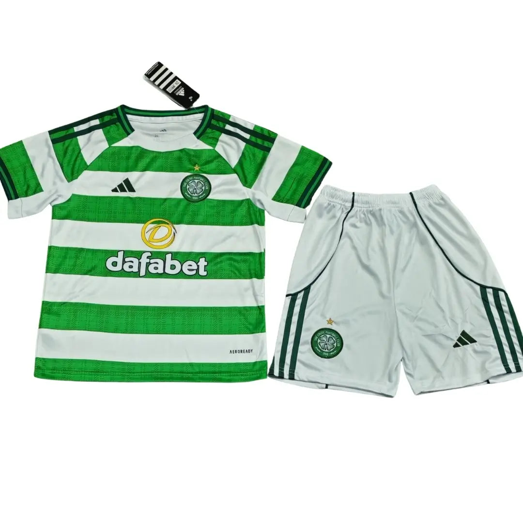 Kid's Celtic Home Soccer Kit 2025/26 - Jersey+Shorts