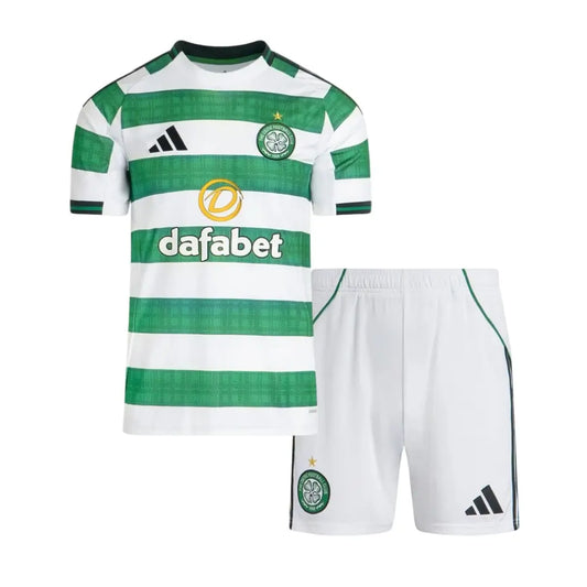 Equipación infantil de fútbol del Celtic para la temporada 2025/26 - Camiseta + Pantalón corto