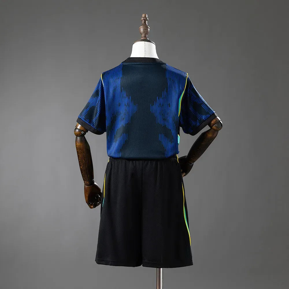 Kid's Brazil Away Soccer Kit 2026 World Cup - Jersey + Shorts