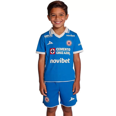 Kid's Cruz Azul Home Soccer Kit - Jersey+Shorts 2026/27