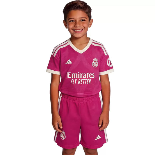 Equipación de visitante del Real Madrid para niños - Camiseta+Pantalón corto 2026/27