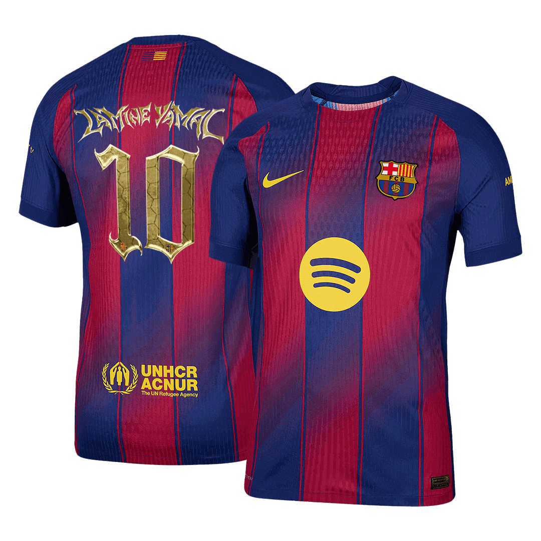 LAMINE YAMAL #10 Barcelona Home Player Version Soccer Jersey 2025/26 Kopa Trophy