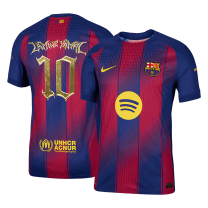 LAMINE YAMAL #10 Barcelona Home Player Version Soccer Jersey 2025/26 Kopa Trophy