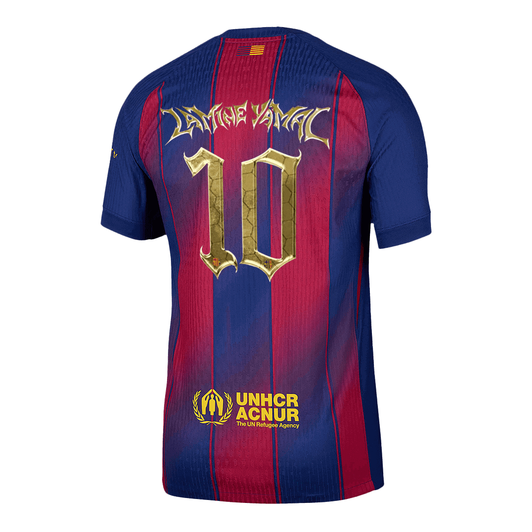 LAMINE YAMAL #10 Barcelona Home Player Version Soccer Jersey 2025/26 Kopa Trophy
