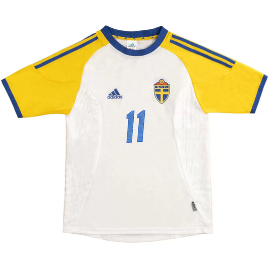 LARSSON #11 Retro Blagult Away Soccer Jersey 2002 World Cup