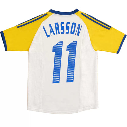LARSSON #11 Retro Blagult Away Soccer Jersey 2002 World Cup