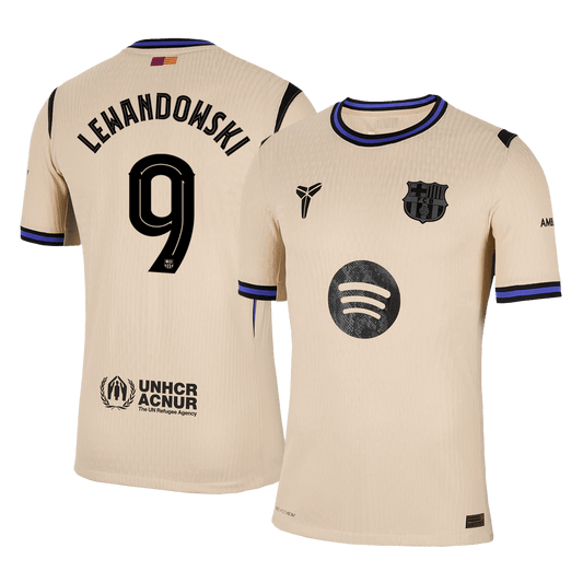 LEWANDOWSKI #9 Barcelona Away Player Version Soccer Jersey 2025/26 - UCL