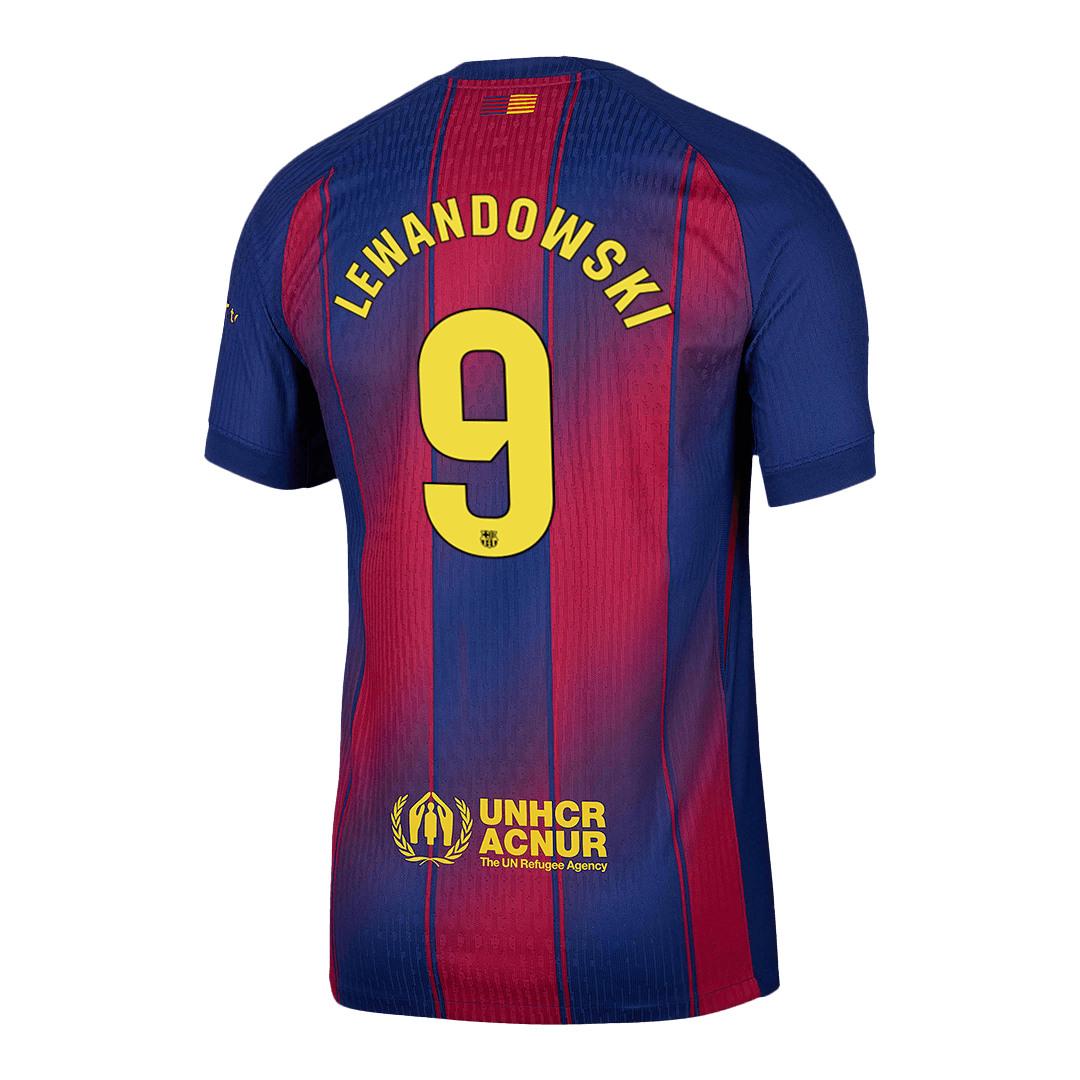 Camiseta de fútbol de Lewandowski #9, versión jugador local del Barcelona, ​​temporada 2025/26