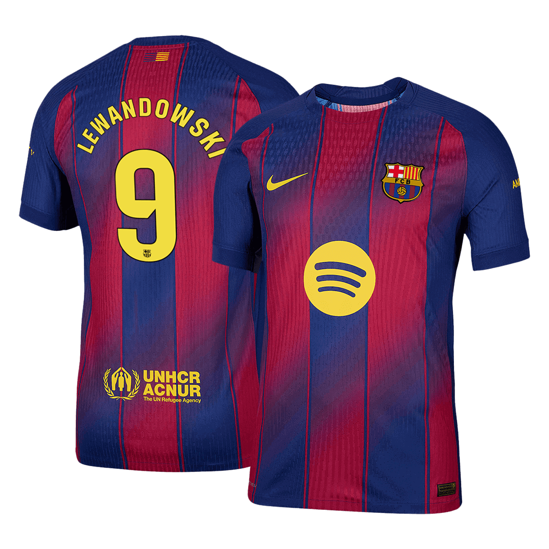 Camiseta de fútbol de Lewandowski #9, versión jugador local del Barcelona, ​​temporada 2025/26
