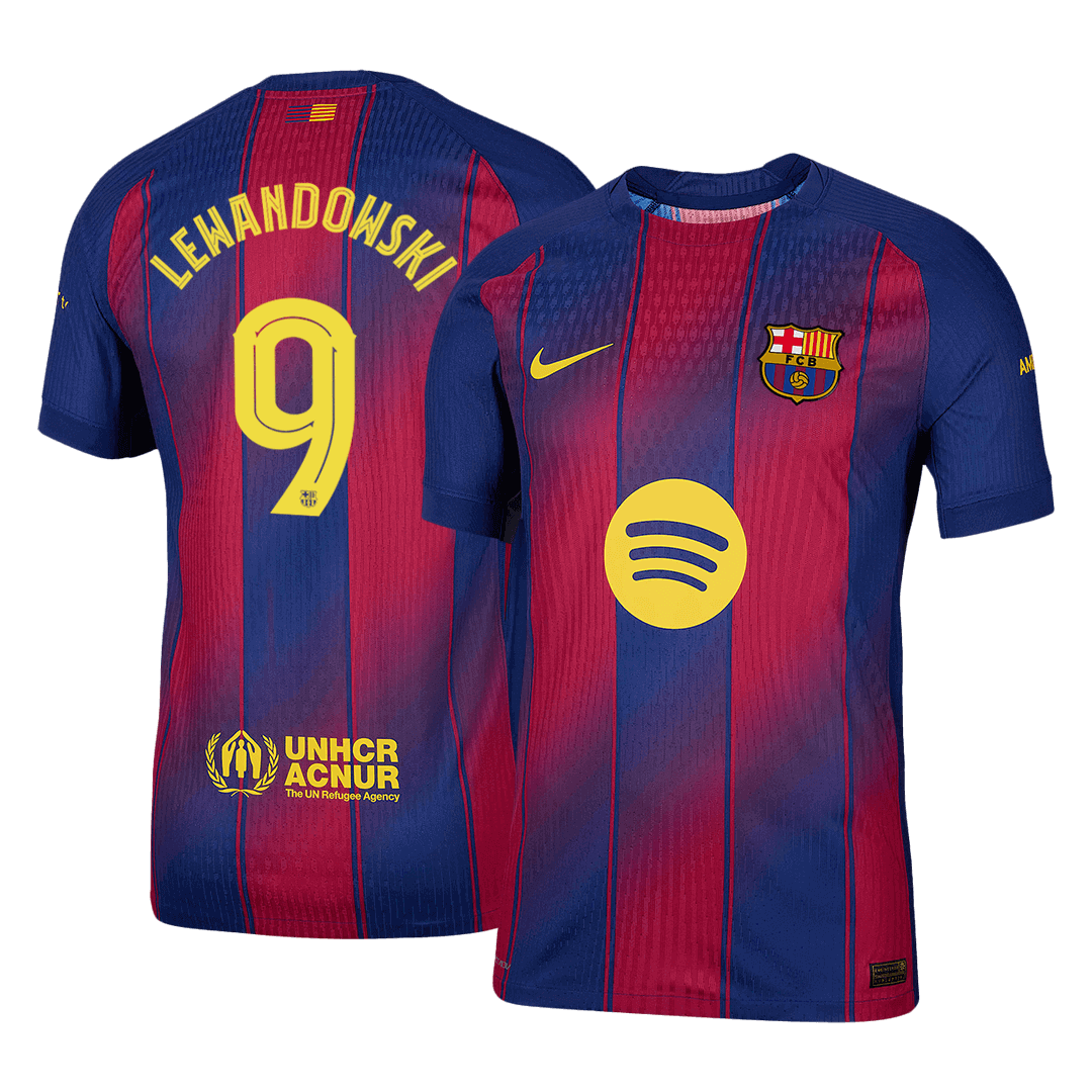Camiseta de Lewandowski nº 9, versión jugador del Barcelona, ​​temporada 2025/26 - Champions League