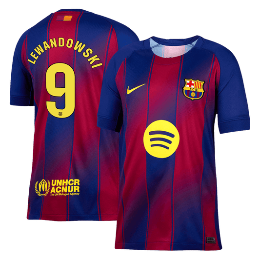 LEWANDOWSKI #9 Barcelona Home Soccer Jersey 2025/26
