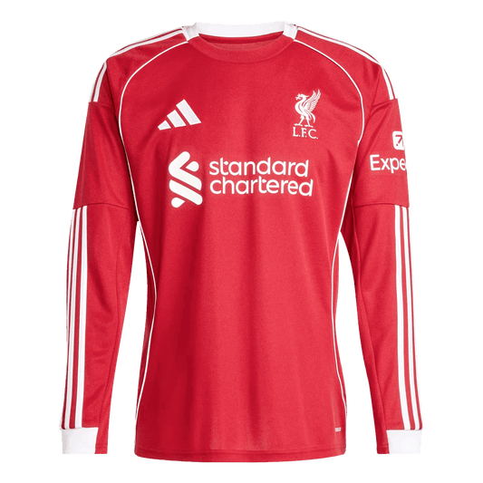 Liverpool Home Long Sleeve Soccer Jersey 2025/26