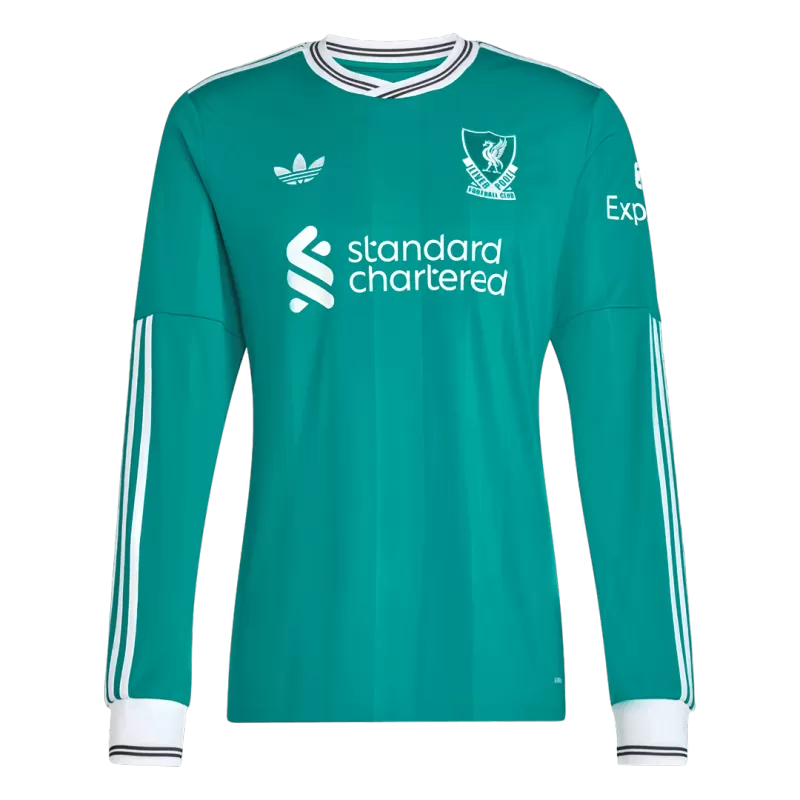 Maillot de football extérieur troisième maillot à manches longues de Liverpool 2025/26