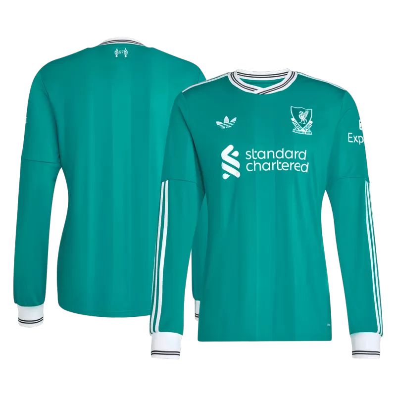 Maillot de football extérieur troisième maillot à manches longues de Liverpool 2025/26
