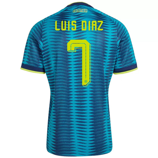 Luis Diaz #7 Colombia Away Soccer Jersey 2026 World Cup