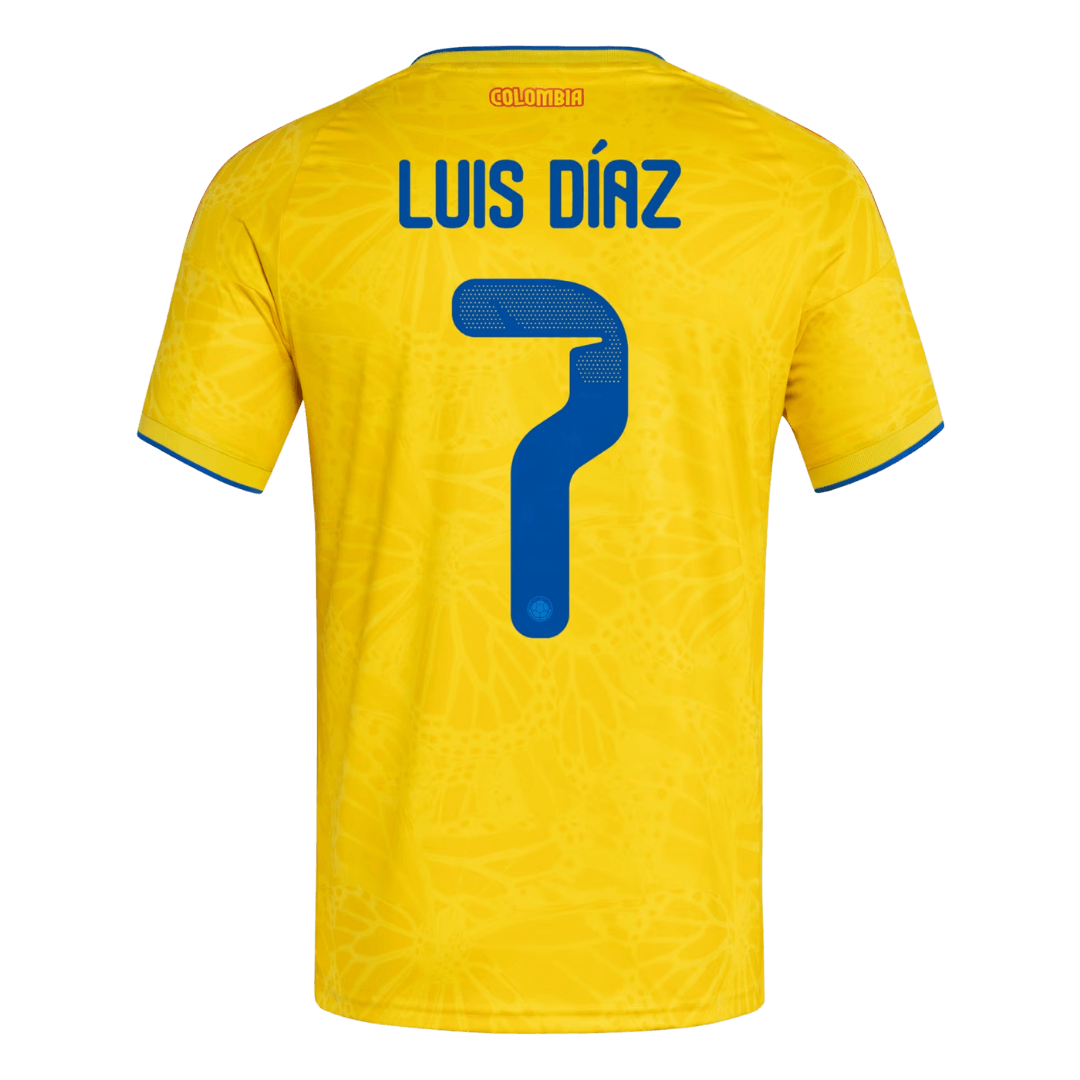 Luis Díaz #7 Colombia Home Soccer Jersey 2026 World Cup