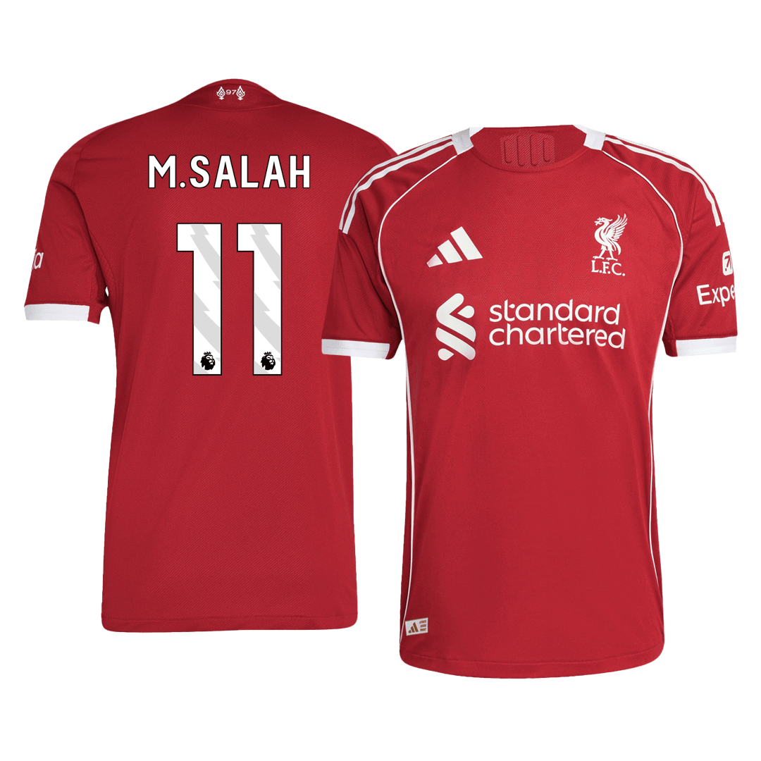 Camiseta de fútbol de M. SALAH #11 del Liverpool, versión jugador local, temporada 2025/26