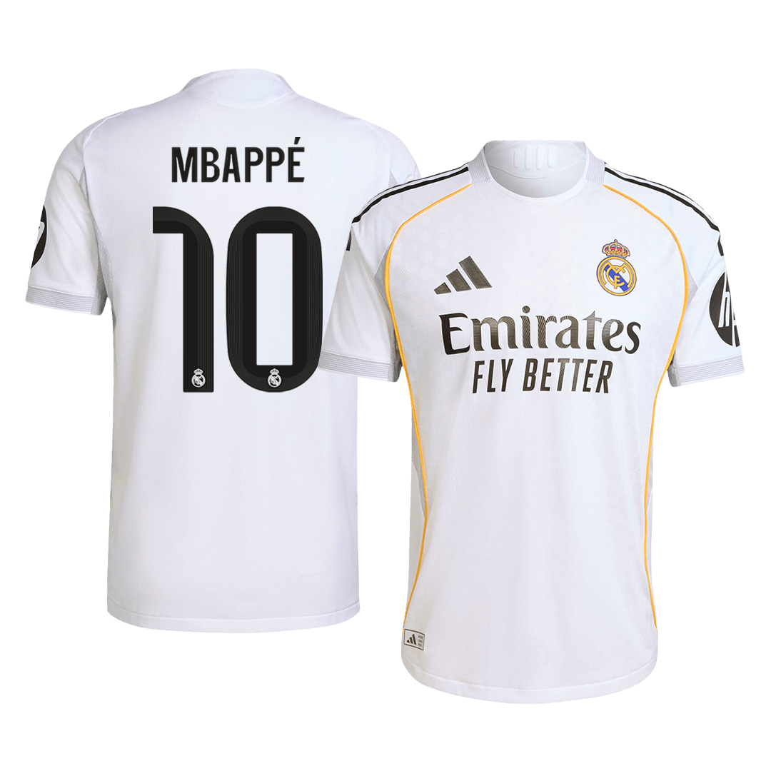 Camiseta de fútbol de MBAPPÉ #10 Real Madrid, versión jugador local, temporada 2025/26