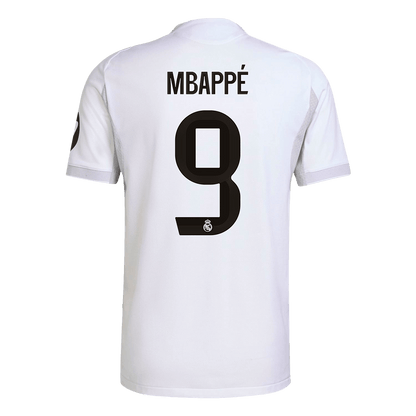 Camiseta de fútbol de MBAPPÉ #9 Real Madrid, versión jugador local, temporada 2025/26, blanca