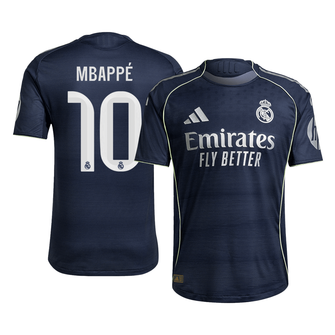 Camiseta de fútbol de visitante del Real Madrid, versión jugador, MBAPPÉ #10 2025/26