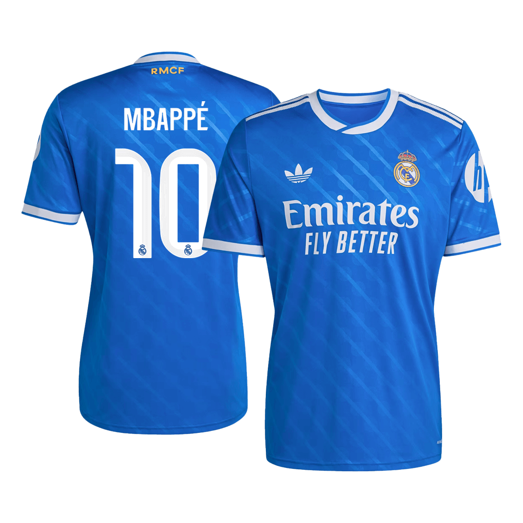 Camiseta de visitante del Real Madrid número 10 de MBAPPÉ para la temporada 2025/26
