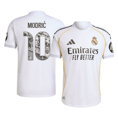 MODRIĆ Maillot domicile Real Madrid version joueur n°10, blanc, saison 2025/26