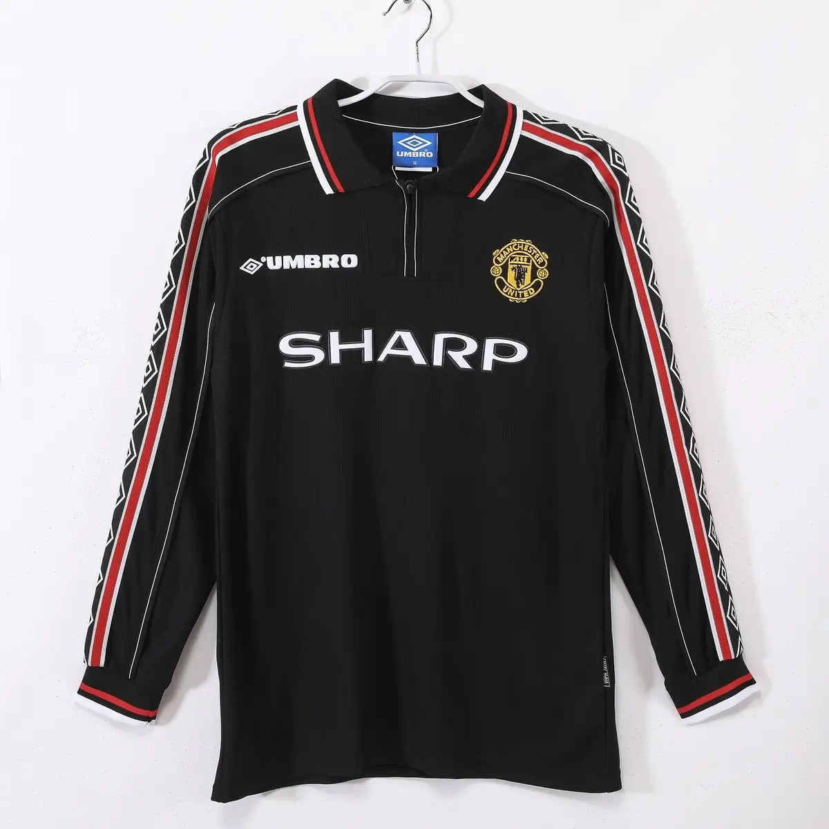 Manchester United 1998/99 Away Long Sleeve Retro Soccer Jersey Black