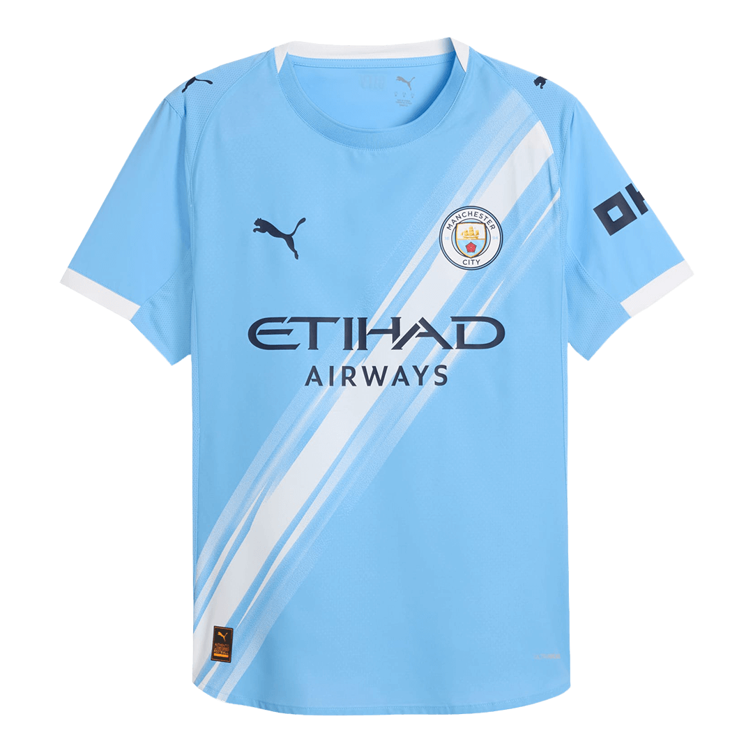 Camiseta de fútbol del Manchester City, versión jugador local, temporada 2025/26, azul