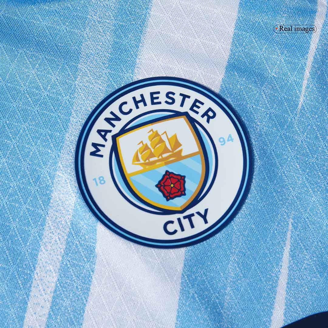 Camiseta de fútbol del Manchester City, versión jugador local, temporada 2025/26, azul