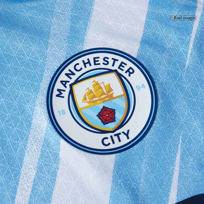 Camiseta de fútbol del Manchester City, versión jugador local, temporada 2025/26, azul