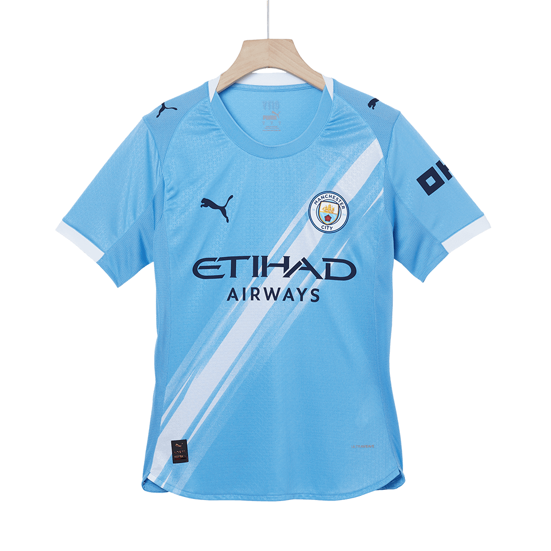 Camiseta de fútbol del Manchester City, versión jugador local, temporada 2025/26, azul