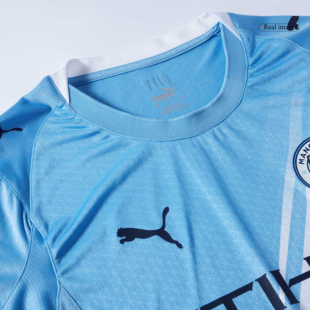 Camiseta de fútbol del Manchester City, versión jugador local, temporada 2025/26, azul