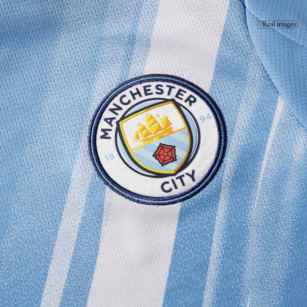 Equipación de fútbol del Manchester City (camiseta + pantalón corto) temporada 2025/26, azul