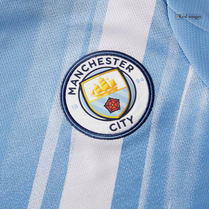Equipación de fútbol del Manchester City (camiseta + pantalón corto) temporada 2025/26, azul