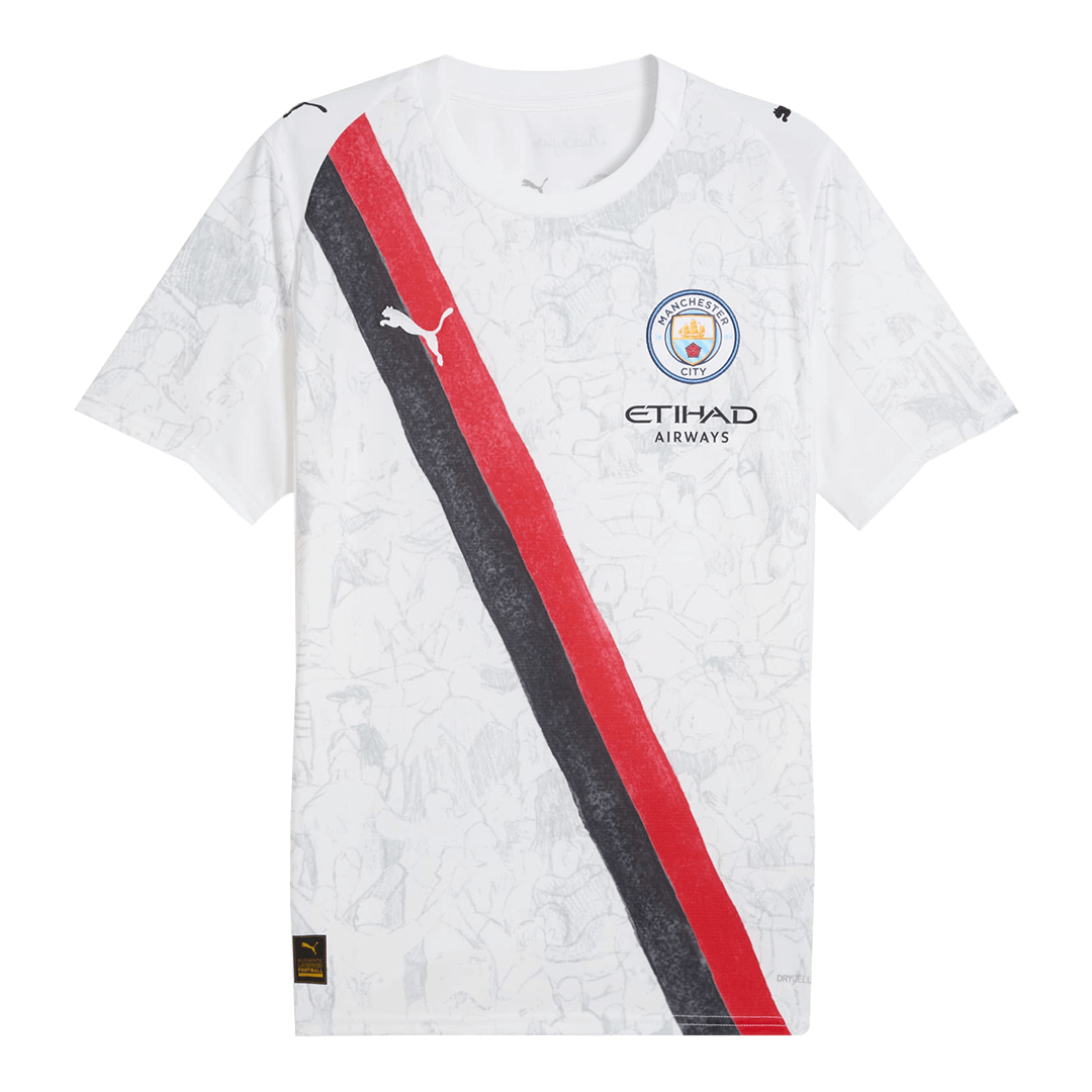 Camiseta de fútbol infantil del Manchester City 2025/26 blanca - Mundial de Clubes