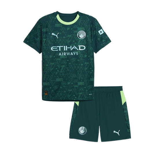 Equipación infantil del Manchester City EA SPORTS FC - Camiseta + Pantalón corto 2025/26