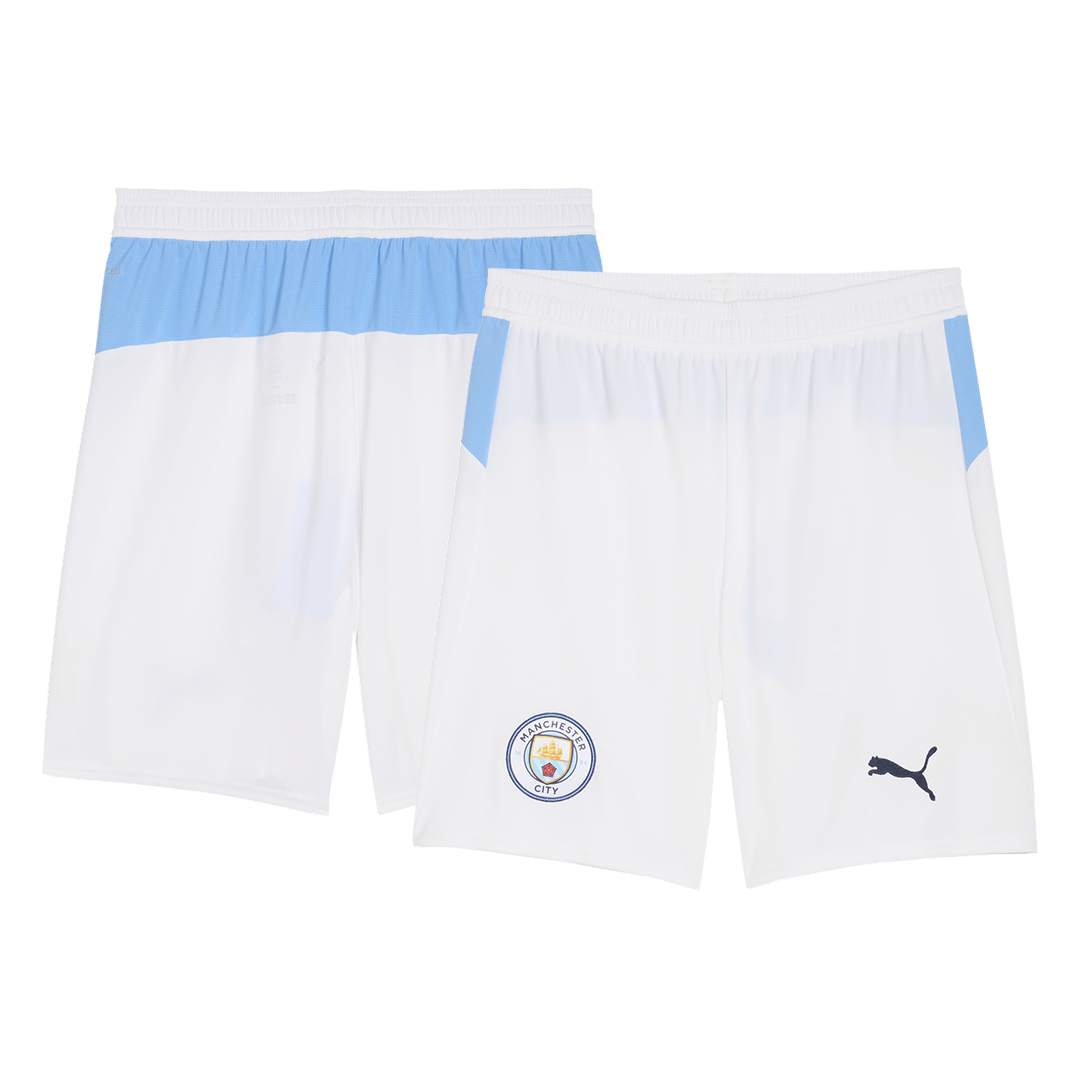 Pantalón corto de fútbol del Manchester City, temporada 25/26, blanco