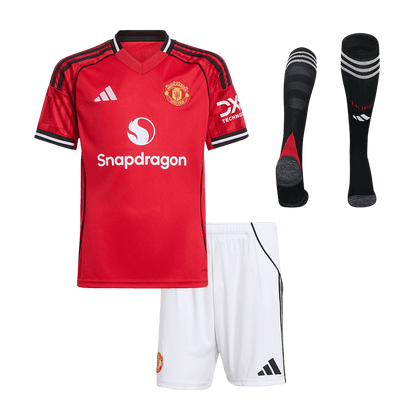 Manchester United Kid's Home Full Kit 2025/26 - Jersey+Shorts+Socks