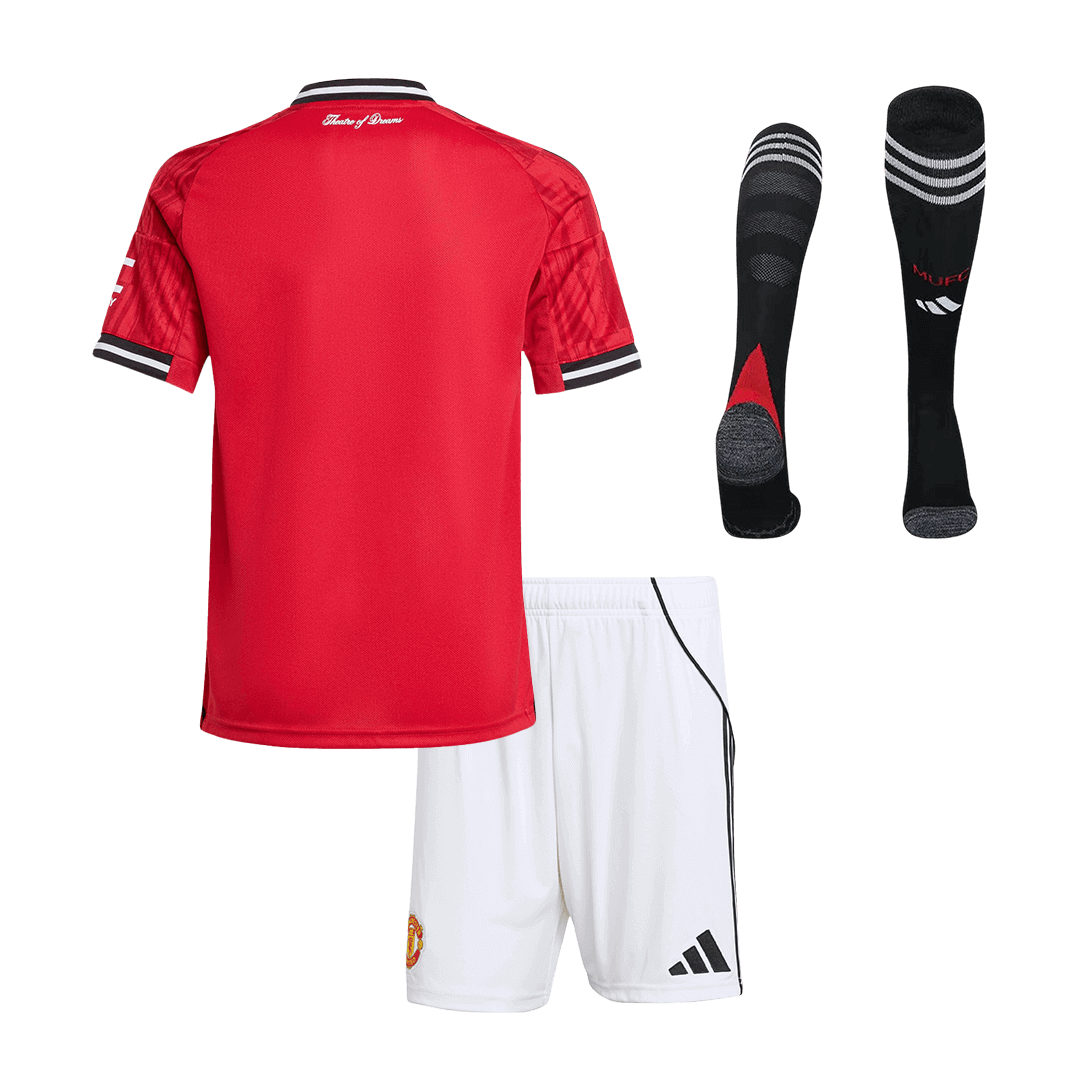 Manchester United Kid's Home Full Kit 2025/26 - Jersey+Shorts+Socks