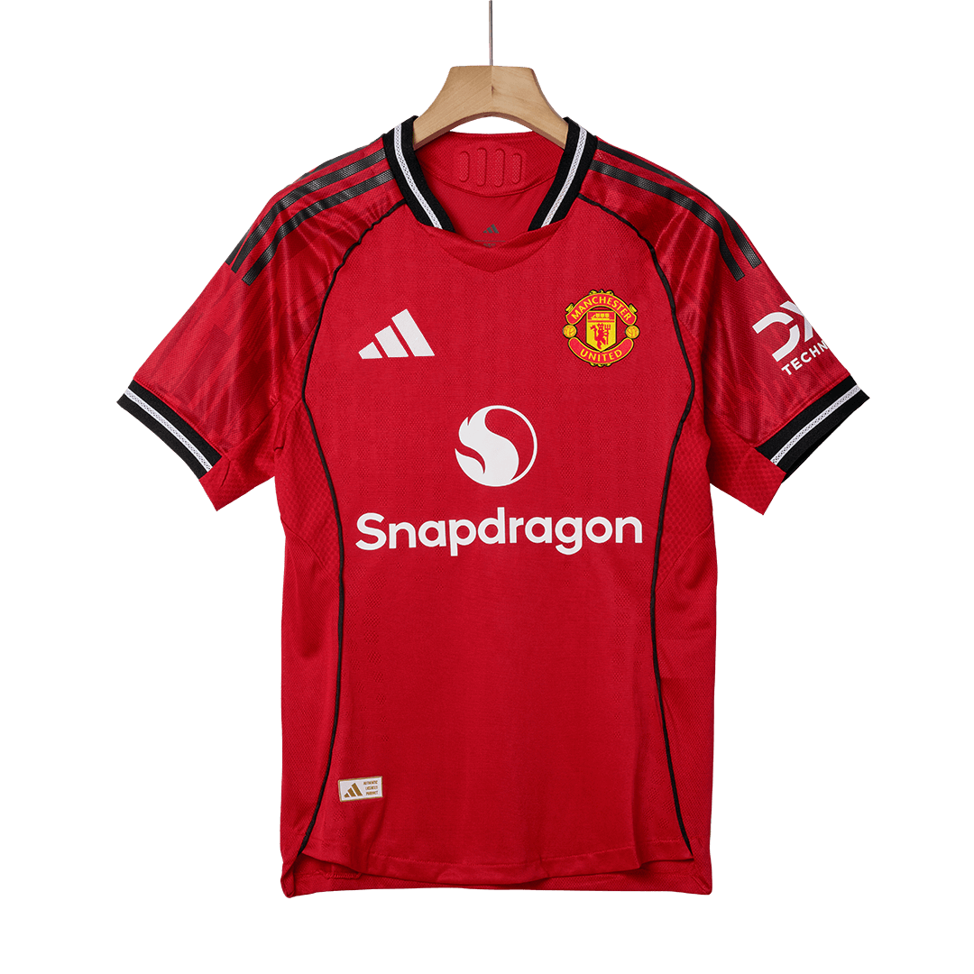 Camiseta de fútbol de B. FERNANDES #8 del Manchester United, versión jugador local, temporada 2025/26