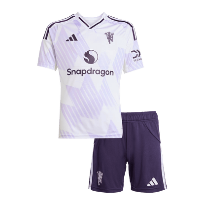 Equipación visitante infantil del Manchester United - Camiseta + Pantalón corto 2025/26